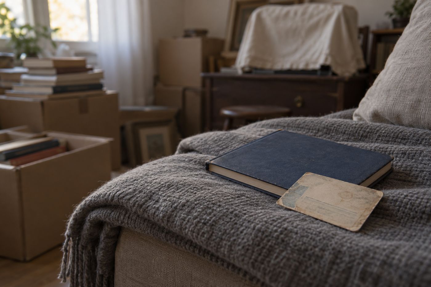 La libreta azul de Tomás y un carné de biblioteca